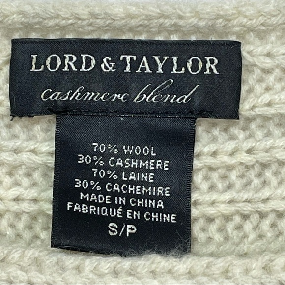 Lord & Taylor Sweater Womens Small Wool Cashmere Pullover Cable Knit Beige - Picture 3 of 8